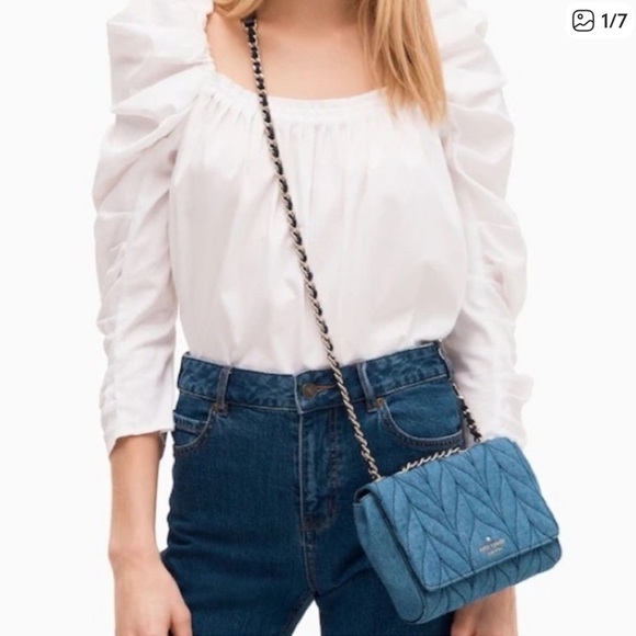 kate spade Denim Quilted Emelyn Mini Crossbody Bag - Blue